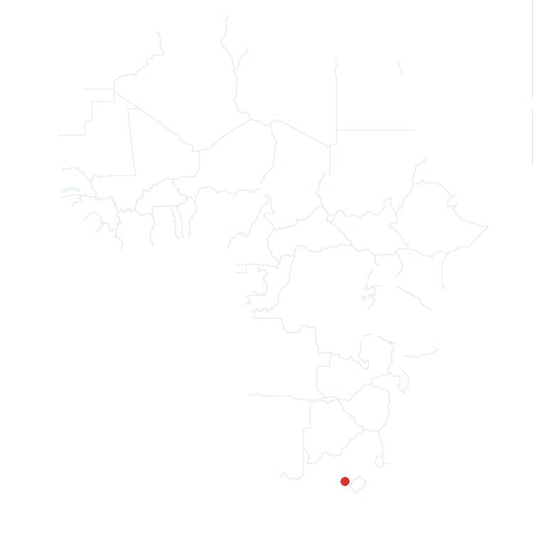 Bloemfontein auf der Karte vom GEOQUIZ eingezeichnet