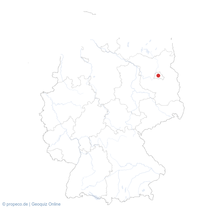 Berlino auf der Karte vom GEOQUIZ eingezeichnet