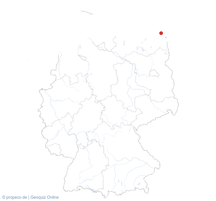 Zinnowitz auf der Karte vom GEOQUIZ eingezeichnet