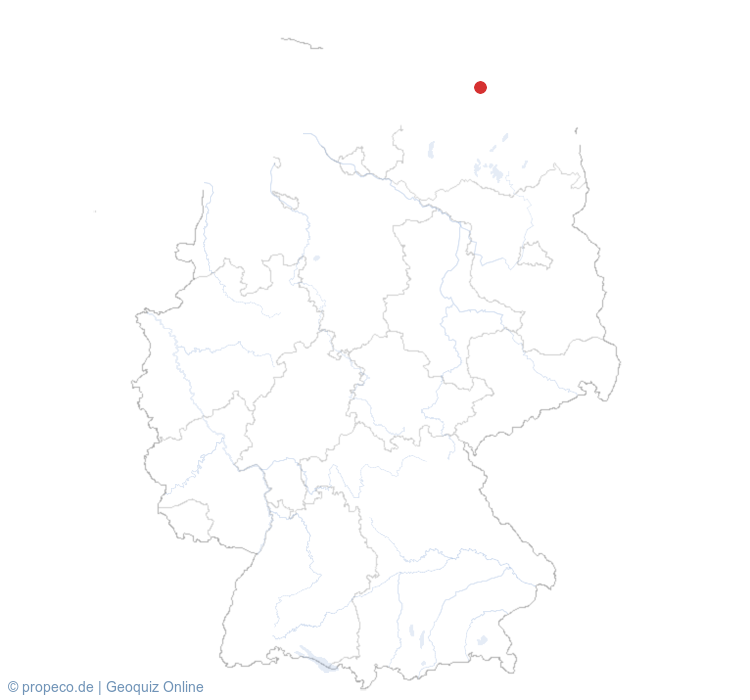 Ahrenshoop auf der Karte vom GEOQUIZ eingezeichnet