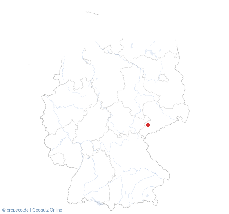 Zwickau auf der Karte vom GEOQUIZ eingezeichnet